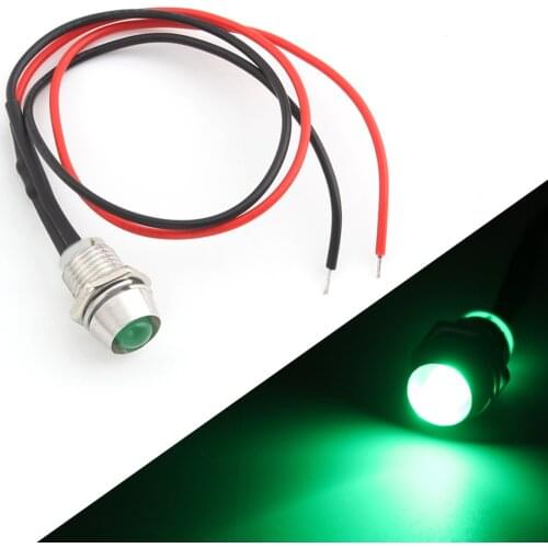Universal 12V LED Indicator Light LED Metal Warning Indicator Light 7mm Signal Lamp For Motorcycle Car Boat Truck