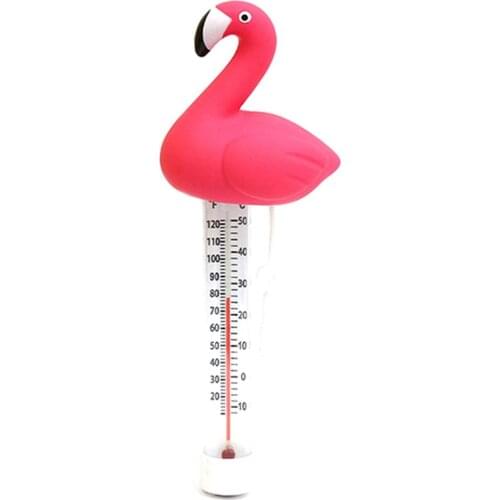 Water Thermometer Flamingo Floating Durable Swimming Pool Thermometer Cartoon Pond Temperature Monitor