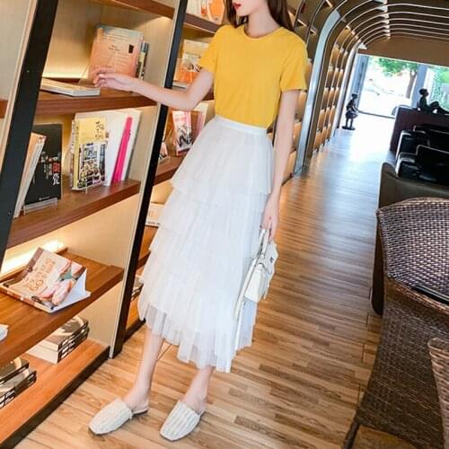 High-Waisted Skirt Ladies Solid Summer Midi Skirt Female Casual Patchwork Asymmetrical Korean Fashion Summer Womens Clothing