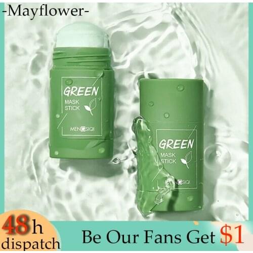 Green Mask Stick Oil Control Eggplant Acne Cleansing Mask Skin Care Moisturizing Remove Blackhead Fine Pores Mud Face Care Mask