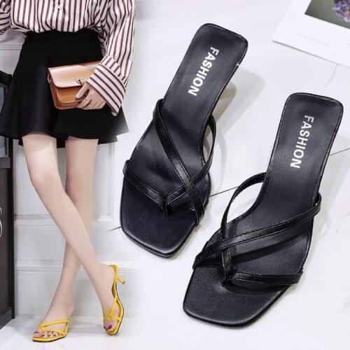 Womens Summer 2021 New Fashion High Heels Rubber Solid Outside Femmes Solid Sandales Ladies Shoes Zapatillas Mujer Large Size