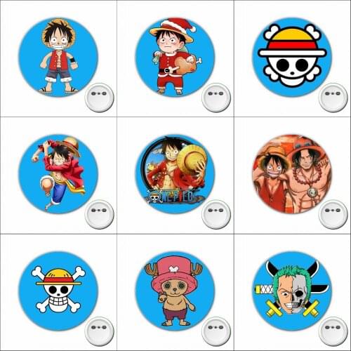 Japan anime ONE PIECE Cosplay Badge Luffy Cartoon Brooch Pins Icons Badge Decoration Badges Button Clothes Accessories 1pcs