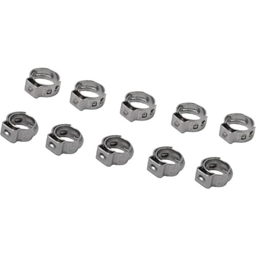 10Pcs Single Ear Stainless Steel Hydraulic Fuel Hose Clamps O Clips 5.8mm-7mm