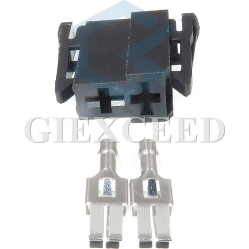 2 Sets 2 Pin 191 971 993 Female 6.3mm Socket Automotive Electrical Wire Harness Connector 191971993