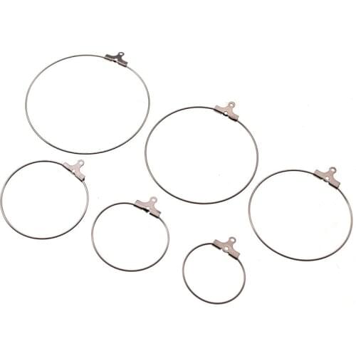 20pcs 316L Stainless Steel Big Circle Wire Hoops Loop Earrings DIY Dangle Earring Jewelry Making Accessories 20 25 30 35 45 mm
