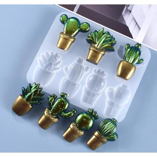 3D Cactus Mould Non-stick Handmade Silicone Translucent Epoxy Resin Mold for durable and Eco-friendly DIY Crafts
