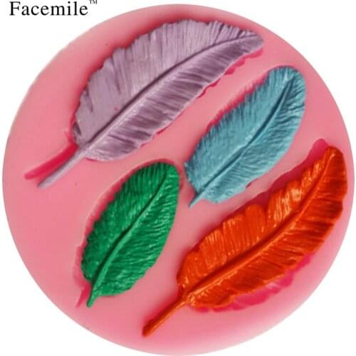 3D Feather Shape Silicone Cake Mold Candy Jelly Fondant Making Mold Tools Kitchen Decorating 50-124