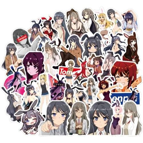 500PCS Anime Cartoon Bunny Girl Sticker For Waterproof Decal Laptop Luggage Car Sticker Pegatina F4 toy gift