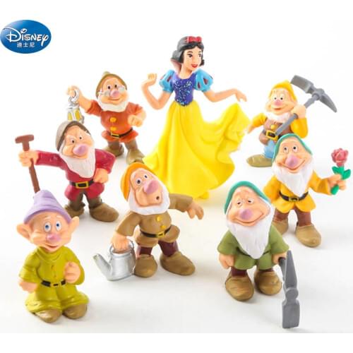 8 pcs/lot snow white and seven dwarfs Action Princess doll girls Toy Figures