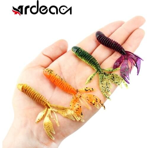 Ardea Soft Lures 76mm 2g Worm Silicone Bait Wobblers Swimbait Artificial Double CoBaitfishing Bass Fishing Tackle jigging