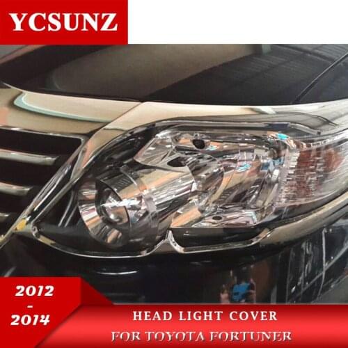 Abs Chrome Car Accessories Headlight Cover For Toyoyta Fortuner Hilux Sw4 2012 2013 2014 Ycsunz