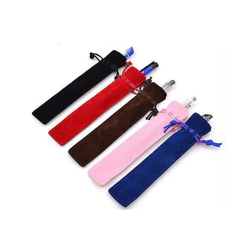5 Pcs Velvet Pen Pouch Holder Single Pencil Bag Pen Case With Rope For Rollerball /Fountain/Ballpoint Pen
