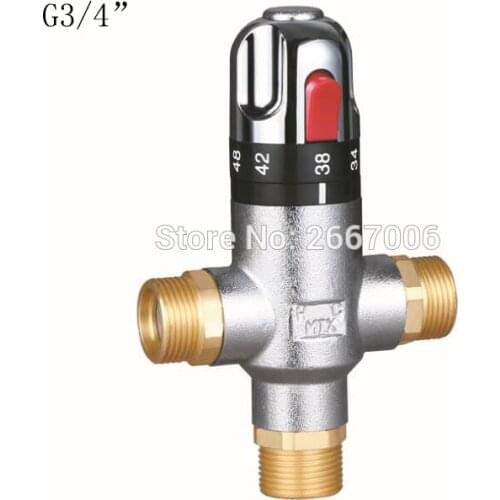 Free shipping DN20 G3/4" Solid Brass Thermostatic Shower Mixing Solar Water Heater Valve Water Temperature Control Valve ZR1008