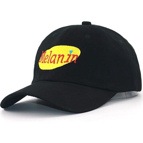 2019 New Melanin baseball cap 100% cotton adjustable letter embroidery hip hop dad hats men women fashion curved sun hat