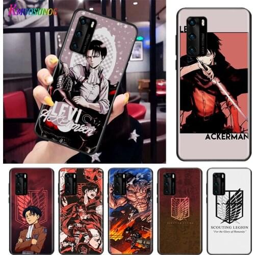 Anime Japanese attack on Titan For Huawei P Smart S Z Mate 40 RS 30 20 10 Pro Plus Lite 2019 2020 2021 Black Soft Phone Case