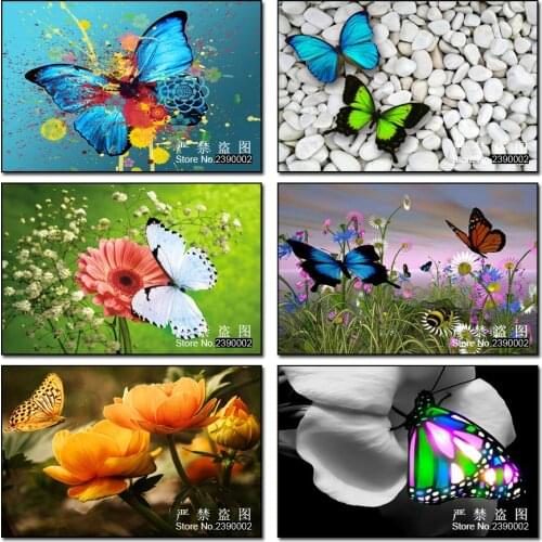 DIY 5D Square Diamond Painting Cross Stitch Flowers And Butterflies Painting Rhinestones Mosaic Kits Diamond Embroidery Pictures