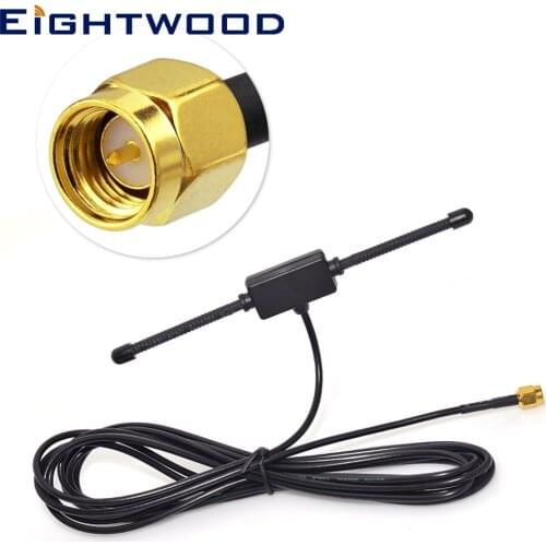 Eightwood Car Radio Antenna Wireless Network Aerial 433Mhz 2dBi SMA Plug Male RF Connector with Horn Patch CMMB 3M Cable for BNW