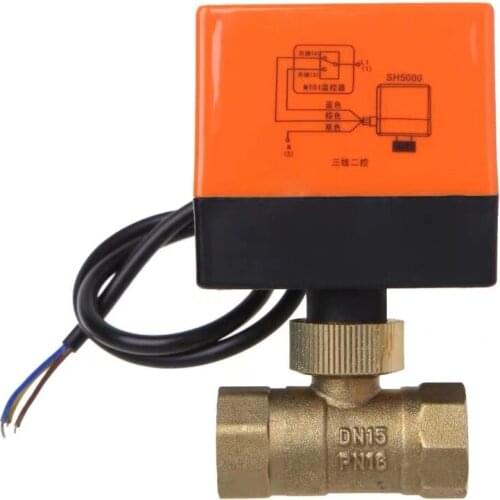 220V Electric Motorized Thread Ball Valve Air-Conditioning Water System Controller 2-Way 3-Wire Power Tool Accessories for Home