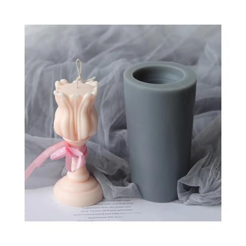 Candle Molds for Candle Making DIY Tulip Candle Silicone Mold Resin Molds Plaster Mold Home Decoration Cake Decorations