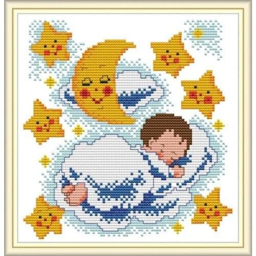 Good night baby cross stitch kit aida 14ct 11ct count print canvas cross stitches needlework embroidery DIY handmade