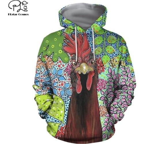 PLstar Cosmos Artistic Farm Chicken 3D Printed Hoodies Sweatshirts Zip Hooded For Men And Women Casual Streetwear Style-C8