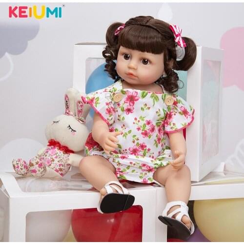 KEIUMI New Arrive 55 CM Reborn Bbay Dolls Lifelike 22 Inch Full Silicone Tan Color Todller Boneca Bebe Doll Toys Kids Giftd