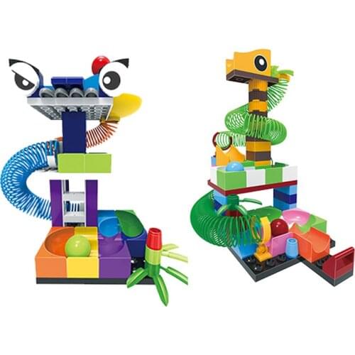 NEW DIY Track Ball Building Blocks Animal Slide Compatible with Assemble Pipeline Bricks Creative Toys for Children Gift