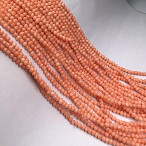Coral Beads Egg Shape Loose Spacer Beads for Women Gifts Jewelry Making DIY Fashion Bracelet Necklace Accessories Size 3-4mm