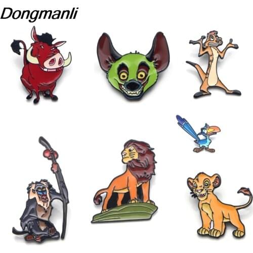 LT847 The Lion King Anime Enamel Pin Brooches Cartoon Creative Cute Brooch Pins Badge backpack bag Collar Jewelry Kids Gifts