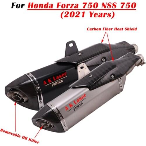 Motorcycle Exhaust Escape Modify With Carbon Fiber Heat Shield Muffler DB Killer Slip On For Honda Forza750 Forza NSS 750 2021