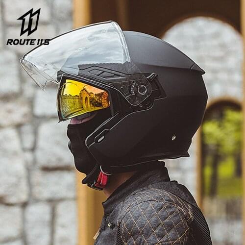 GSB Four Seasons Capacete De Moto Motorcycle Helmet Half Helmet Double Lens Casque Motorcycle Running Helmet General Half Helmet