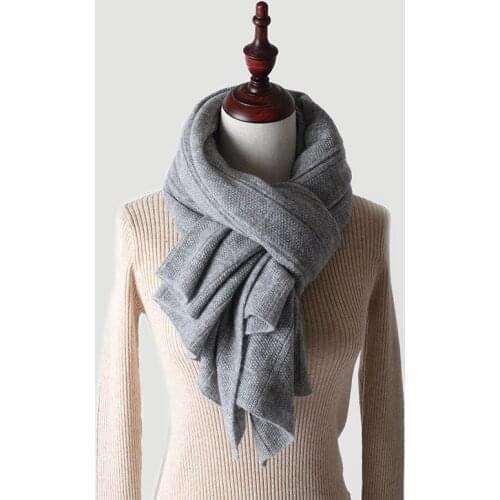 Soft Warm Fashion Ladies Shawl Scarf Wrap Stole New Solid Color Pashmina Autumn Spring Winter Women Knitted 100% Cashmere Scarf