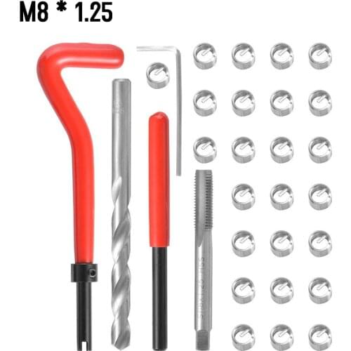 30Pcs Metric Thread Repair Insert Kit M5 to Helicoil Car Pro Coil Tool M5 *0.8-M14 *1.5 Universal Car Accessories