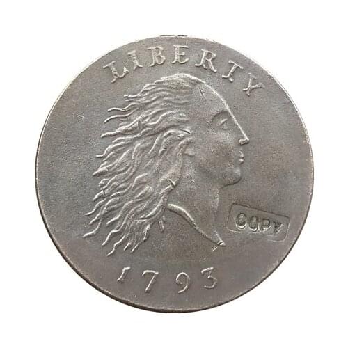 Wholesale 1793 CHAIN CENT COIN COPY 100% coper manufacturing silver-plated