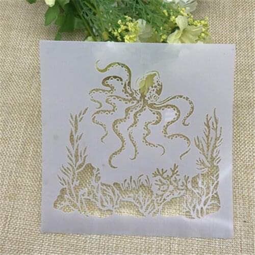 Octopus Plastic Layering Stencils for DIY Scrapbooking/photo album Decorative Embossing DIY Paper Cards Crafts