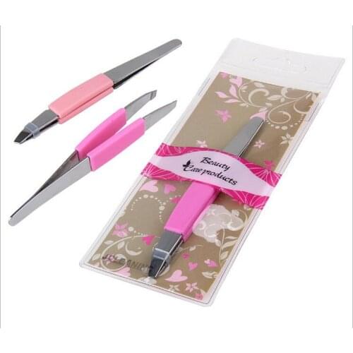 9.5 x 1.3 cm 1 pc Stainless Steel Super Sale Slanted Tip Eyebrow Tweezer Hair Removal Makeup Clip Tool