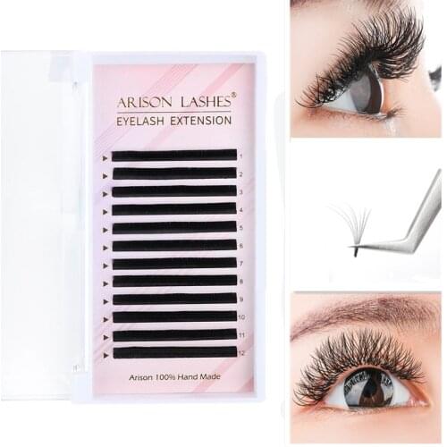 12Rows 1s Auto Flowering False Eyelash Easy Fanning Lashes Rapid Blooming Eyelash Fans Volume False Eyelash Extension Supplier