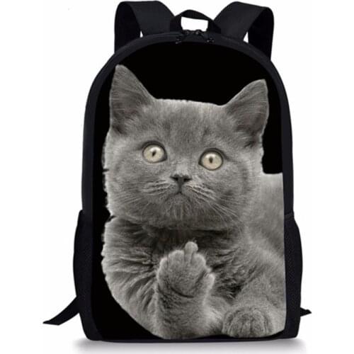 Fashion Schoolbags Bookbag Childrens School Backpack Fantasy Kawaii Cats 3D Pattern School Bags for Boys Girls Kids Book Bags