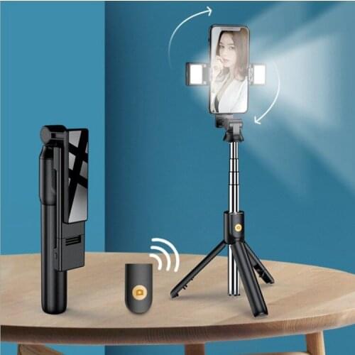 Cell Phone Bluetooth Remote Control Fill Light Selfie Stick with Tripod Multifunctional All-in-one Live Bracket