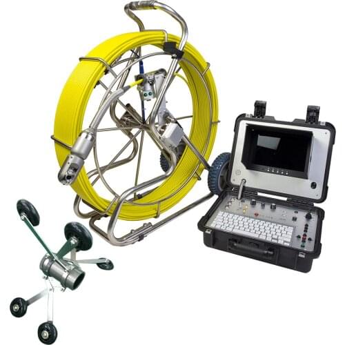 60m / 100m / 120m fibreglass push cable 512Hz transmitter video waterproof borehole sewer pipe inspection camera V10-3288PTN-1