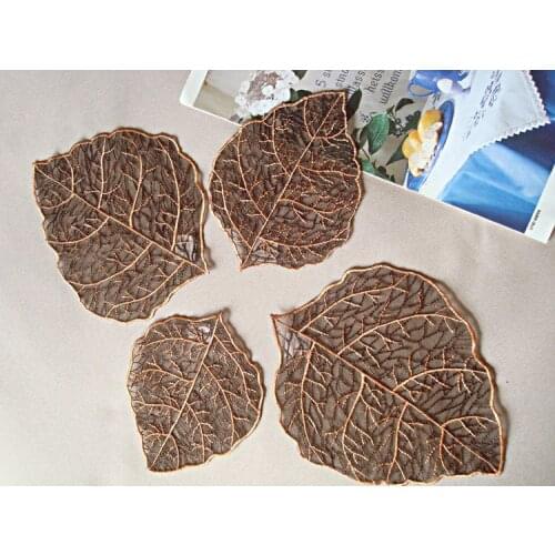 Embroiderd leaf cup mat table mat decoration