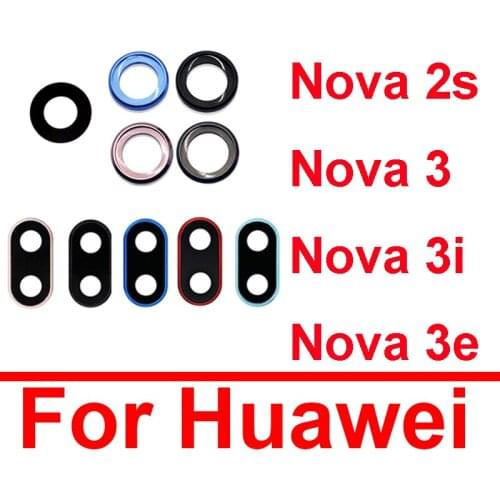 Back Rear Camera Glass Lens Cover For Huawei Nova 2s 3 3e 3i Camera Holder With Glass Lens Cover Frame Replacement Repair