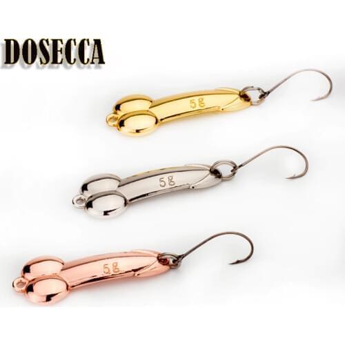 1pcs Metal Spoon Fishing Lure Treble Hook 5g 3.5g 2.5g Silver Gold Metal Sequins Spinnerbait Treble Hook Hard Bait Tackle