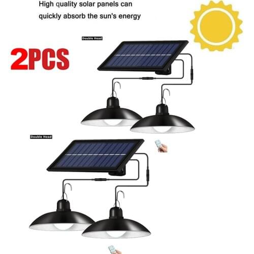 2pcs Retro Lampshade Solar Pendant Chandelier solar Light Outdoor Garden Light Pathway White Wall Lamp Waterproof Security Light