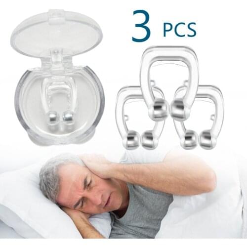 3PCS Silicone Magnetic Snoring Solution Anti Snore Nose Clip Nose Vents Nasal Dilators For Better Sleep Sleeping Aid Tool