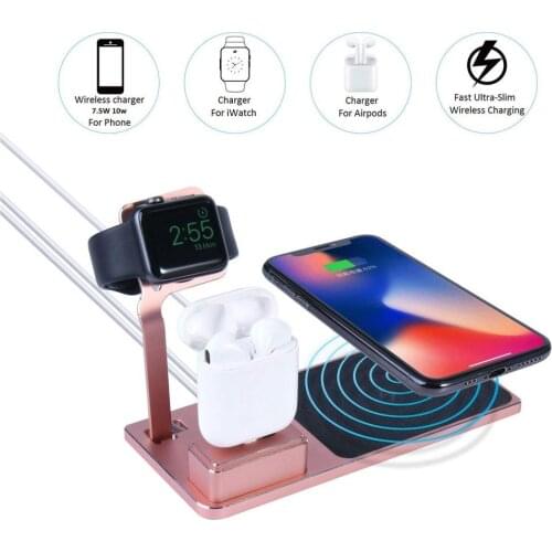 3 In 1 Wireless Charging Qi Fast Charging Mobile Phone Watch Bracket For Airpods Charging Bracket Desktop Bracket
