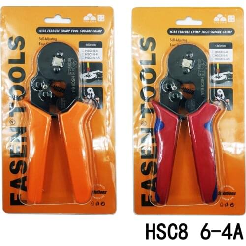 6-4A 0.25-6mm 23-10AWG Square Tube Bootlace Terminal Crimping Pliers Crimp Hand Tools HSC8