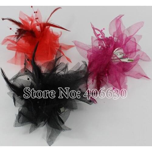 Hair Accessories For Women Brooch Apparel Decorations Girls Fascinators Feather Corsage 24pcs/lot MFC002
