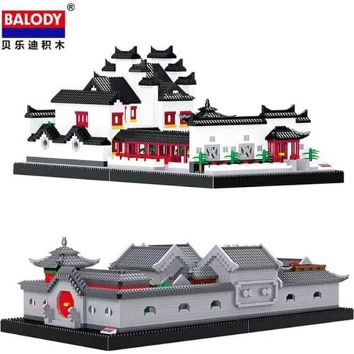 Balody Mini Blocks Chinese Ancient Architecture Building Bricks Castle Model Educational Toys Juguetes Adult Gift for Kids 16215
