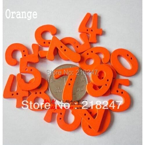 FREE SHIPPING!Color Numbers 0-9 Wooden buttons/button manual materials DIY Accessories 4 kinds of color choice 200Pcs
